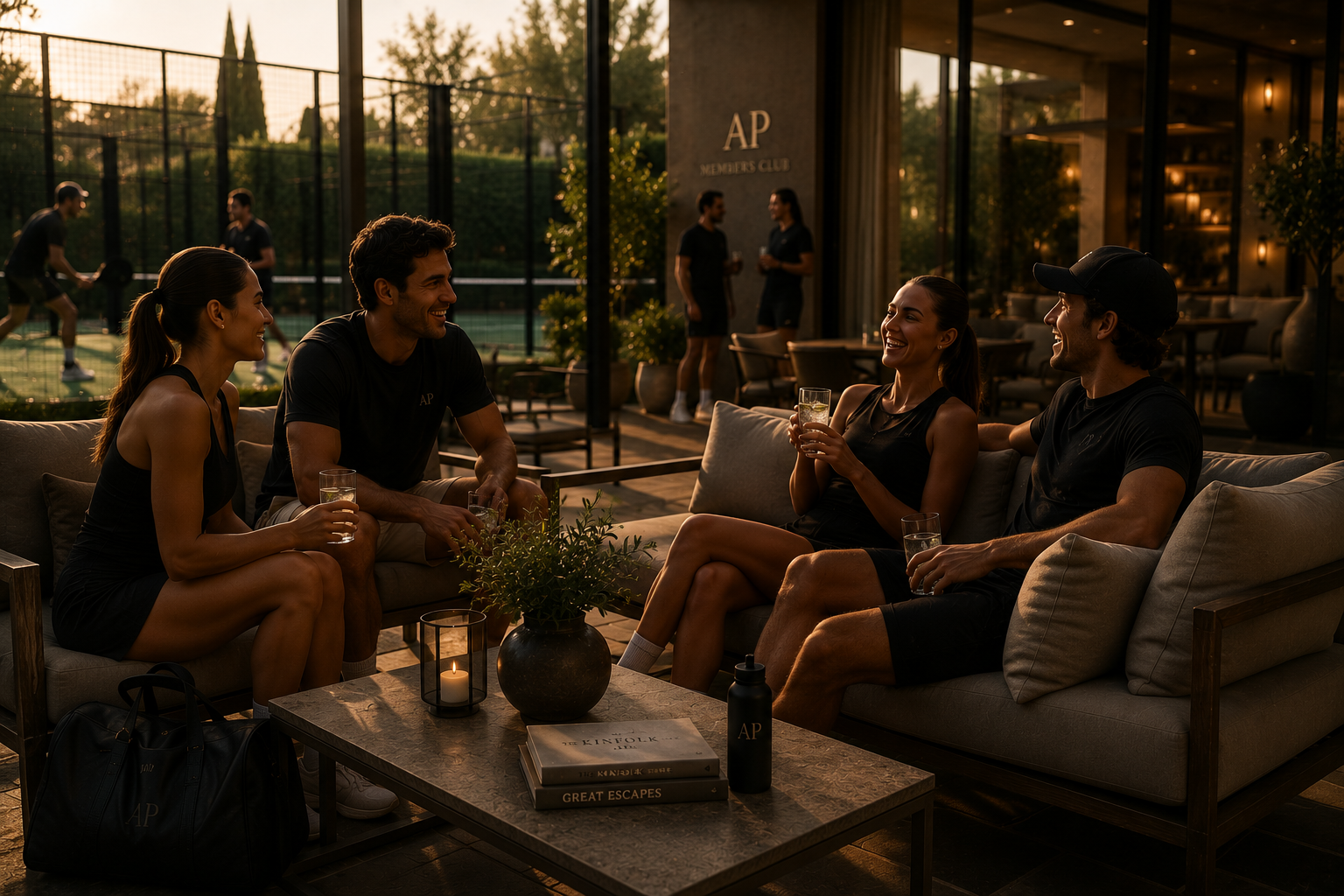 Players socialising after padel