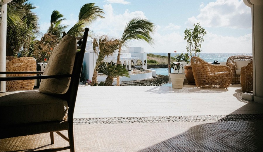 Luxury padel destination at golden hour